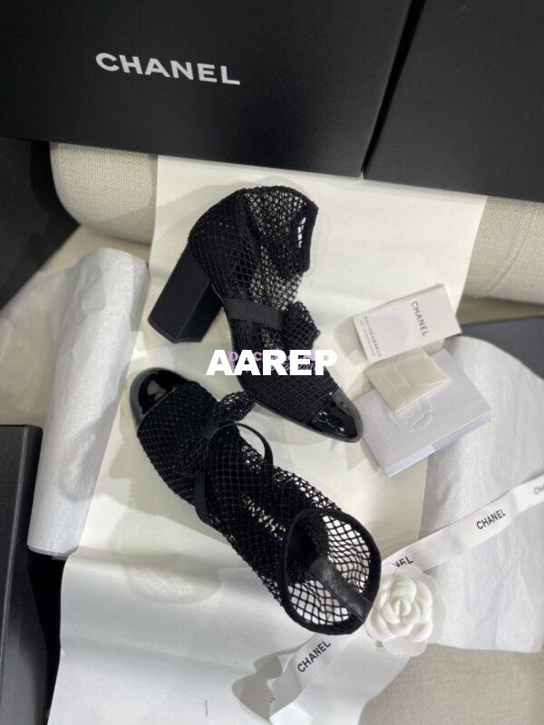 Replica Chanel Mary Jane Resille, Strass, Kid Suede & Patent Calfskin G40097 Black 20