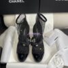 Replica Chanel Mary Jane Resille, Strass, Kid Suede & Patent Calfskin G40097 Black