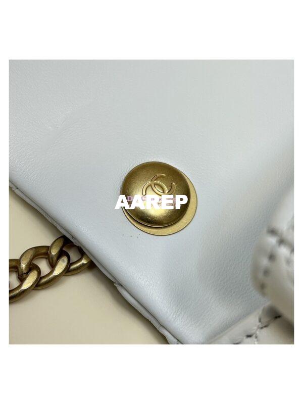 Replica Chanel Lambskin Mini Flap Bag with Camellia Crush Chain AS4040 White 16