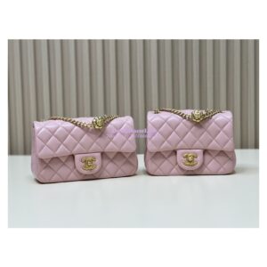 Replica Chanel Lambskin Flap Bag with Camellia Crush Chain AS4041 Light Pink