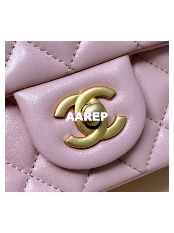 Replica Chanel Lambskin Flap Bag with Camellia Crush Chain AS4041 Light Pink 9