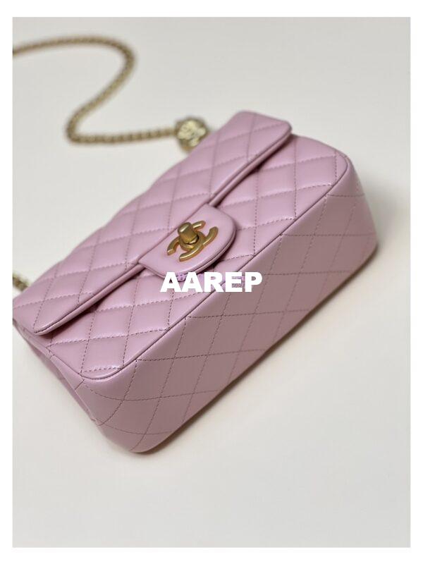 Replica Chanel Lambskin Flap Bag with Camellia Crush Chain AS4041 Light Pink 11
