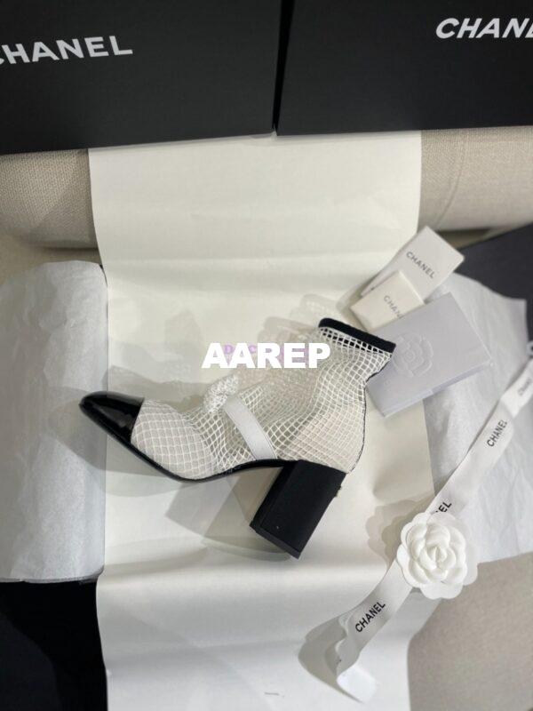 Replica Chanel Mary Jane Resille, Kid Suede & Patent Calfskin G40097 White 22