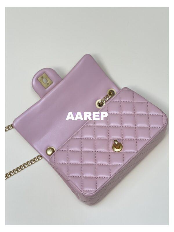 Replica Chanel Lambskin Flap Bag with Camellia Crush Chain AS4041 Light Pink 13