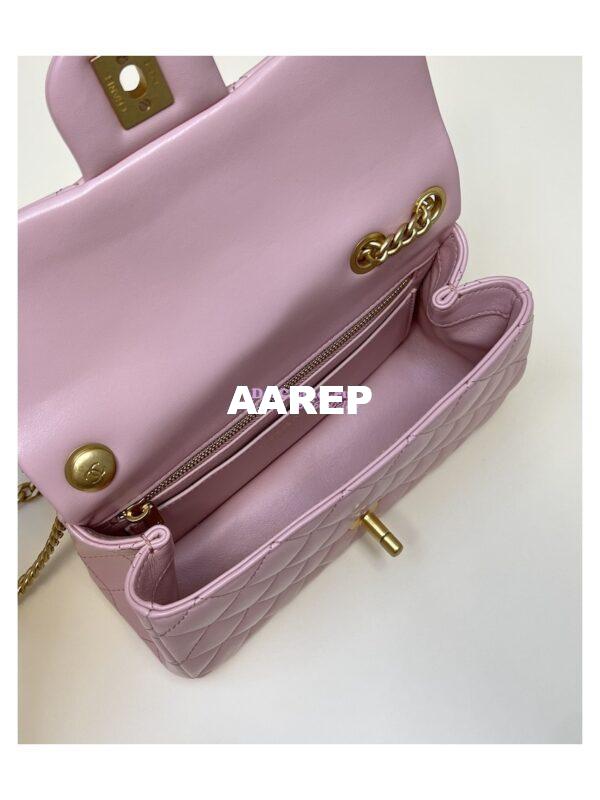 Replica Chanel Lambskin Flap Bag with Camellia Crush Chain AS4041 Light Pink 14
