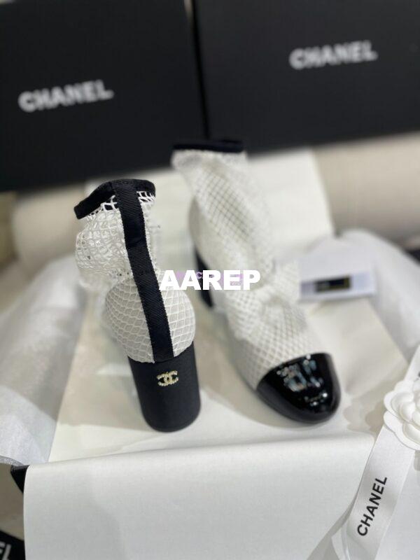 Replica Chanel Mary Jane Resille, Kid Suede & Patent Calfskin G40097 White 24