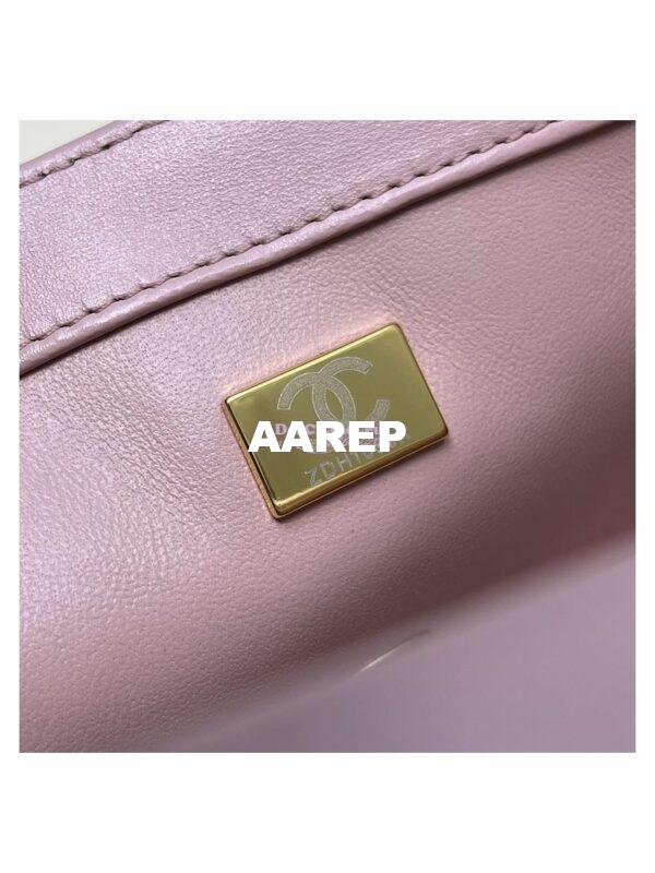 Replica Chanel Lambskin Flap Bag with Camellia Crush Chain AS4041 Light Pink 17