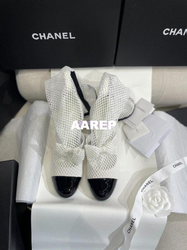 Replica Chanel Mary Jane Resille, Kid Suede & Patent Calfskin G40101 White 13