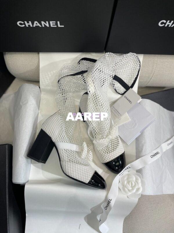 Replica Chanel Mary Jane Resille, Kid Suede & Patent Calfskin G40101 White 19