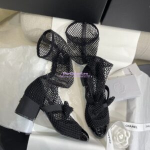 Replica Chanel Mary Jane Resille, Strass, Kid Suede & Patent Calfskin G40101 Black
