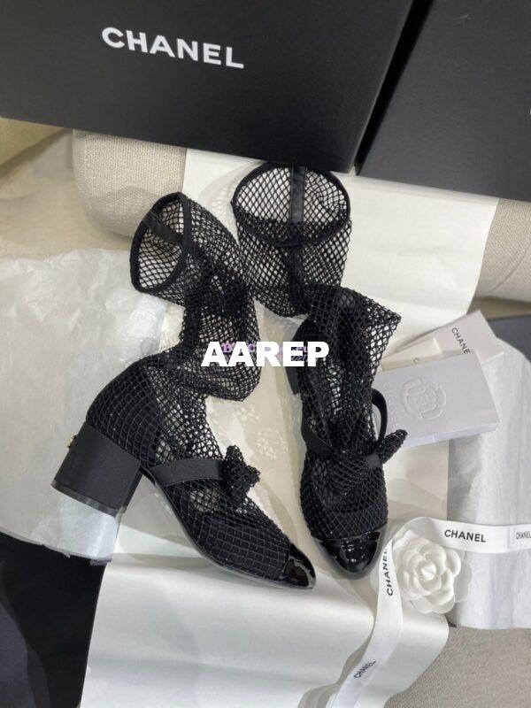 Replica Chanel Mary Jane Resille, Strass, Kid Suede & Patent Calfskin G40101 Black 3