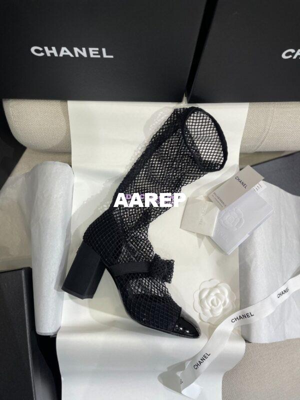Replica Chanel Mary Jane Resille, Strass, Kid Suede & Patent Calfskin G40101 Black 18