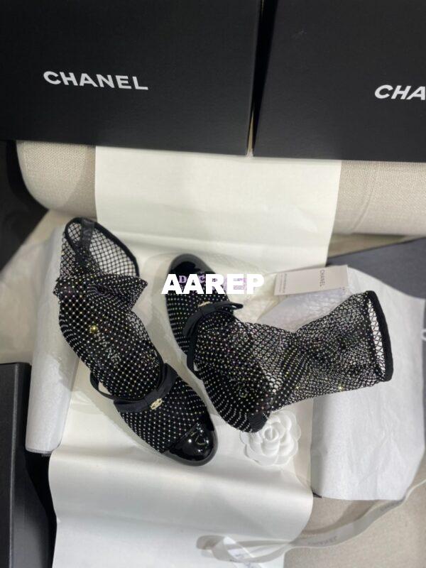 Replica Chanel Mary Jane Resille, Strass, Kid Suede & Patent Calfskin G40101 Black & Silver 22