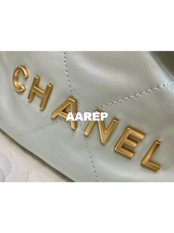 Replica Chanel Mini 22 Handbag Shiny Calfskin & Gold Metal AS3980 Cloud Blue 4