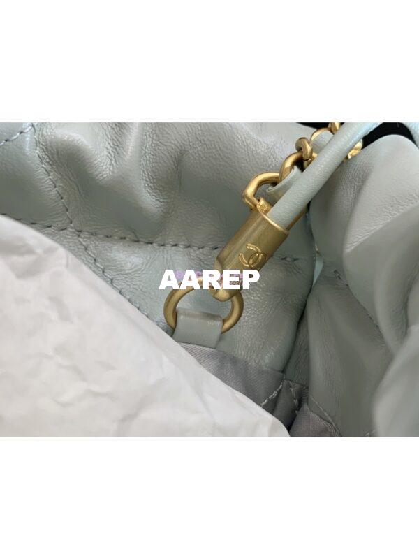 Replica Chanel Mini 22 Handbag Shiny Calfskin & Gold Metal AS3980 Cloud Blue 6