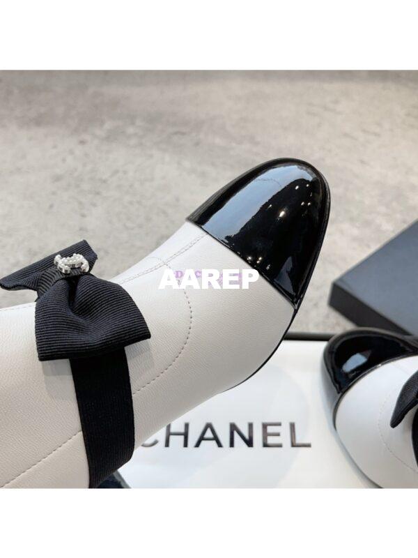 Replica Chanel Short Boots in Stretch Lambskin & Patent Calfskin G40099 White Black 6