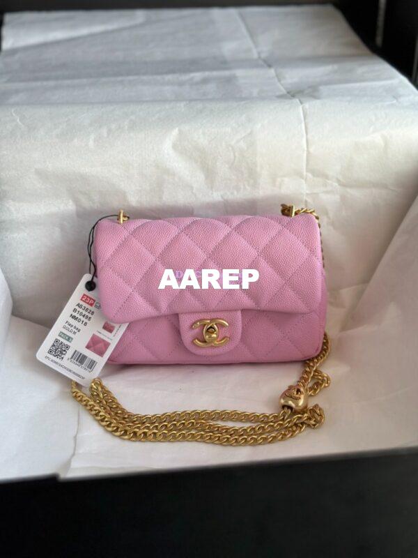 Replica Chanel 23P Heart Crush Chain Flap Bag in Pink Caviar AS3828 AS3829 AS3921 4