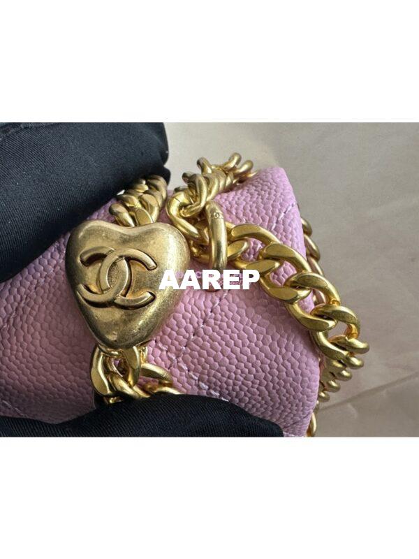 Replica Chanel 23P Heart Crush Chain Flap Bag in Pink Caviar AS3828 AS3829 AS3921 6
