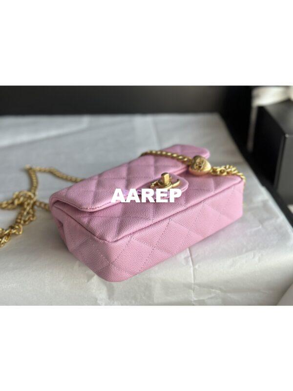 Replica Chanel 23P Heart Crush Chain Flap Bag in Pink Caviar AS3828 AS3829 AS3921 8
