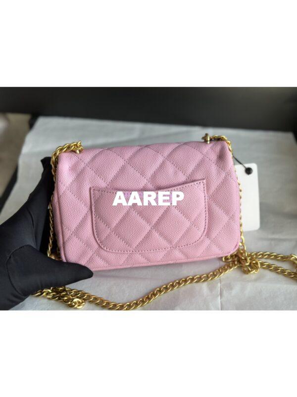 Replica Chanel 23P Heart Crush Chain Flap Bag in Pink Caviar AS3828 AS3829 AS3921 10