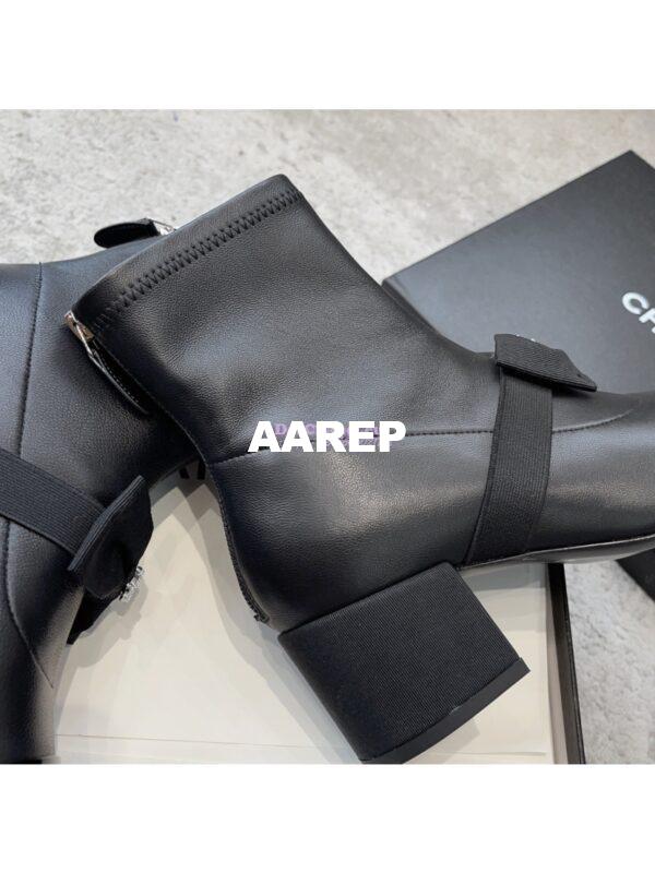 Replica Chanel Short Boots in Stretch Lambskin & Patent Calfskin G40099 Black 9