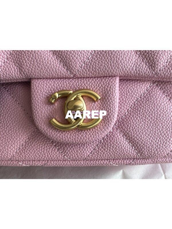 Replica Chanel 23P Heart Crush Chain Flap Bag in Pink Caviar AS3828 AS3829 AS3921 13