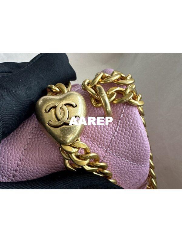 Replica Chanel 23P Heart Crush Chain Flap Bag in Pink Caviar AS3828 AS3829 AS3921 14
