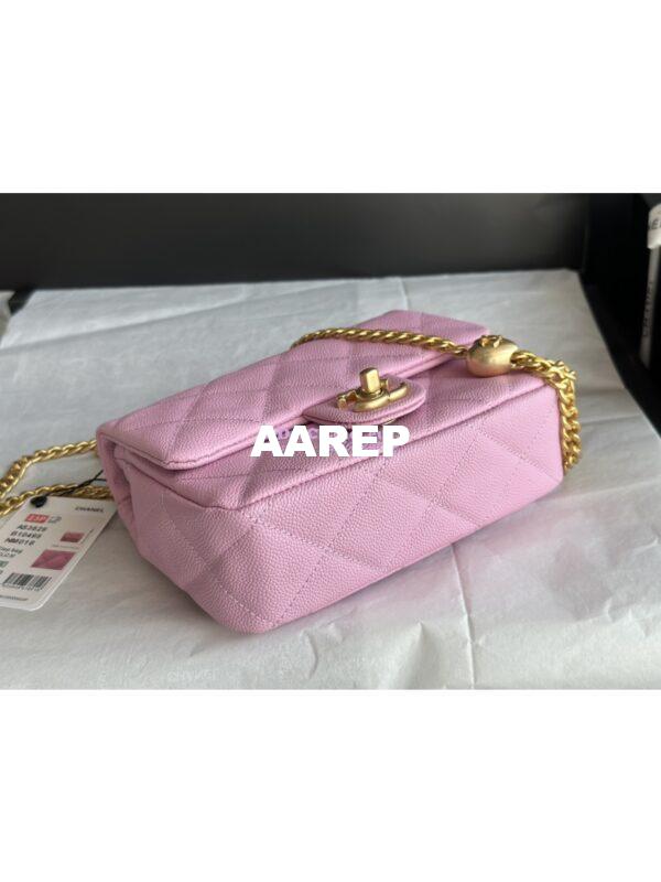 Replica Chanel 23P Heart Crush Chain Flap Bag in Pink Caviar AS3828 AS3829 AS3921 18