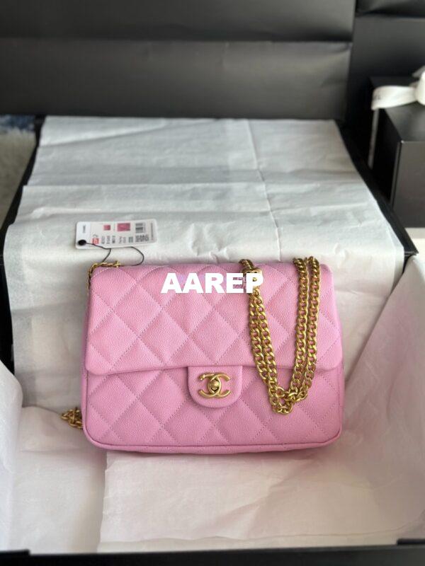 Replica Chanel 23P Heart Crush Chain Flap Bag in Pink Caviar AS3828 AS3829 AS3921 20