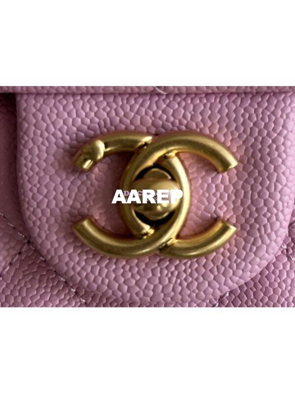 Replica Chanel 23P Heart Crush Chain Flap Bag in Pink Caviar AS3828 AS3829 AS3921 22