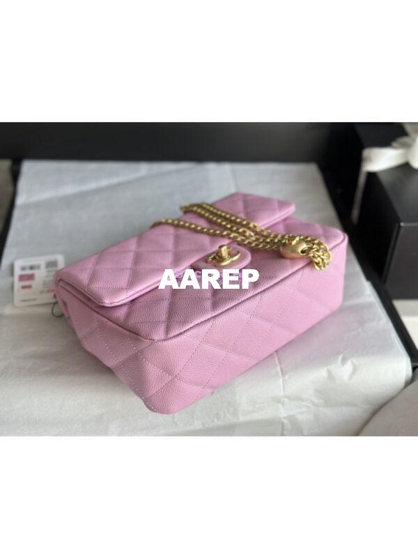 Replica Chanel 23P Heart Crush Chain Flap Bag in Pink Caviar AS3828 AS3829 AS3921 24