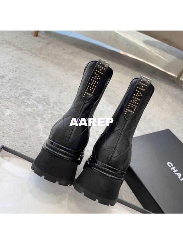 Replica Chanel Short Boots in Calfskin & Patent Calfskin G45087 Black 3