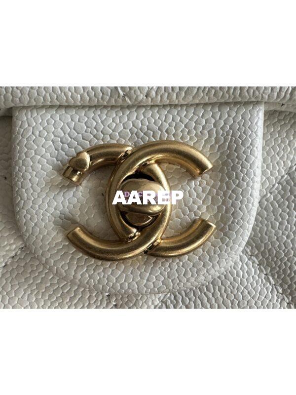 Replica Chanel 23P Heart Crush Chain Flap Bag in White Caviar AS3828 AS3829 AS3921 6