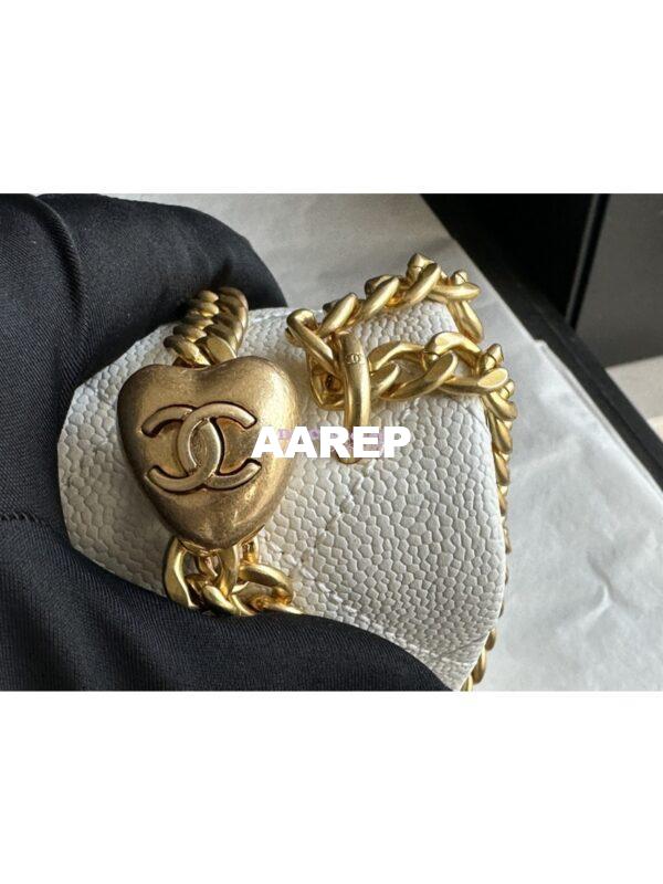 Replica Chanel 23P Heart Crush Chain Flap Bag in White Caviar AS3828 AS3829 AS3921 7
