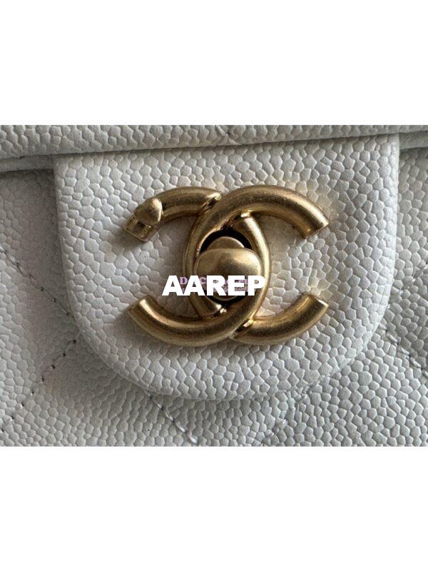 Replica Chanel 23P Heart Crush Chain Flap Bag in White Caviar AS3828 AS3829 AS3921 15
