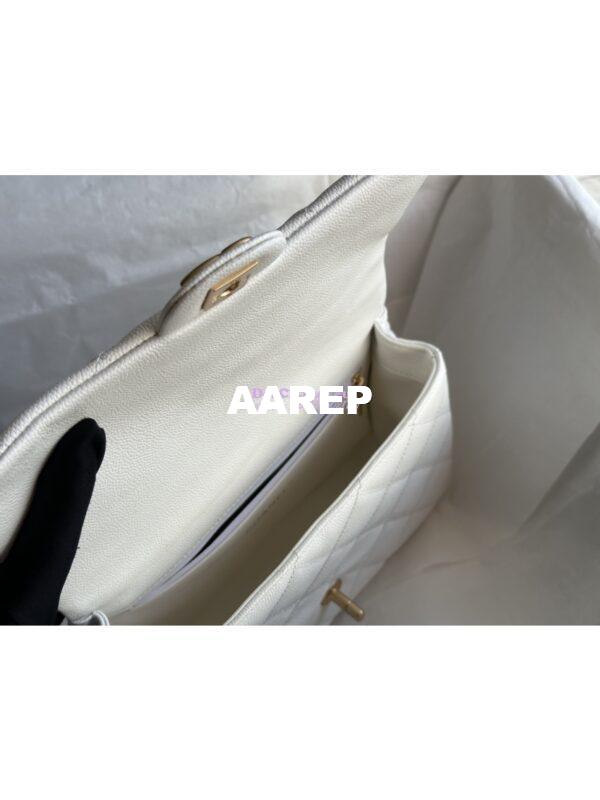 Replica Chanel 23P Heart Crush Chain Flap Bag in White Caviar AS3828 AS3829 AS3921 17