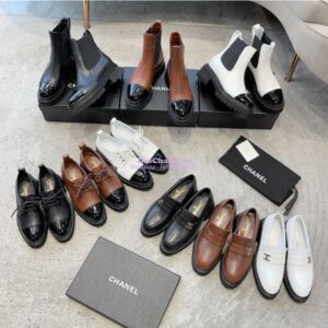 Replica Chanel Short Boots in Calfskin & Patent Calfskin G45087 White & Black