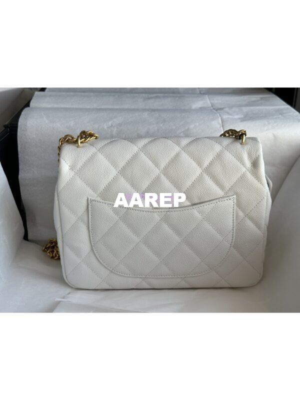 Replica Chanel 23P Heart Crush Chain Flap Bag in White Caviar AS3828 AS3829 AS3921 20