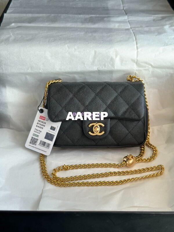 Replica Chanel 23P Heart Crush Chain Flap Bag in Black Caviar AS3828 AS3829 AS3921 4