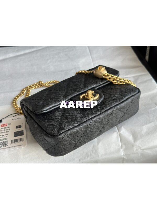 Replica Chanel 23P Heart Crush Chain Flap Bag in Black Caviar AS3828 AS3829 AS3921 8