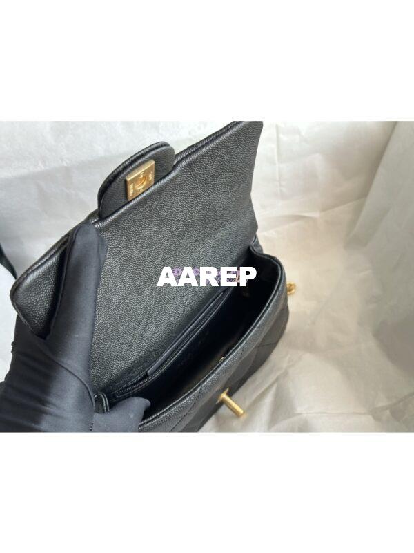 Replica Chanel 23P Heart Crush Chain Flap Bag in Black Caviar AS3828 AS3829 AS3921 9
