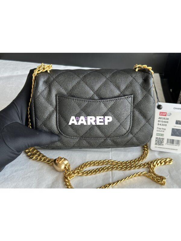 Replica Chanel 23P Heart Crush Chain Flap Bag in Black Caviar AS3828 AS3829 AS3921 11