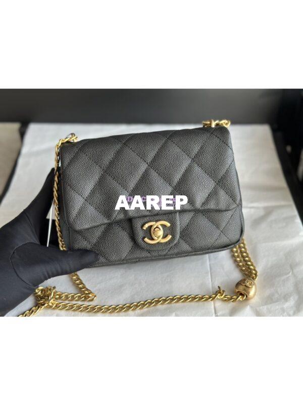 Replica Chanel 23P Heart Crush Chain Flap Bag in Black Caviar AS3828 AS3829 AS3921 13