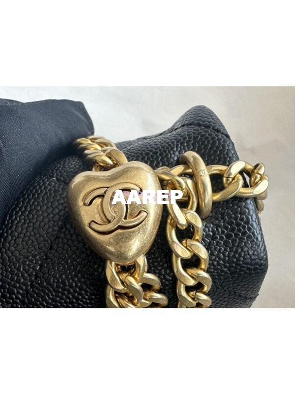 Replica Chanel 23P Heart Crush Chain Flap Bag in Black Caviar AS3828 AS3829 AS3921 14