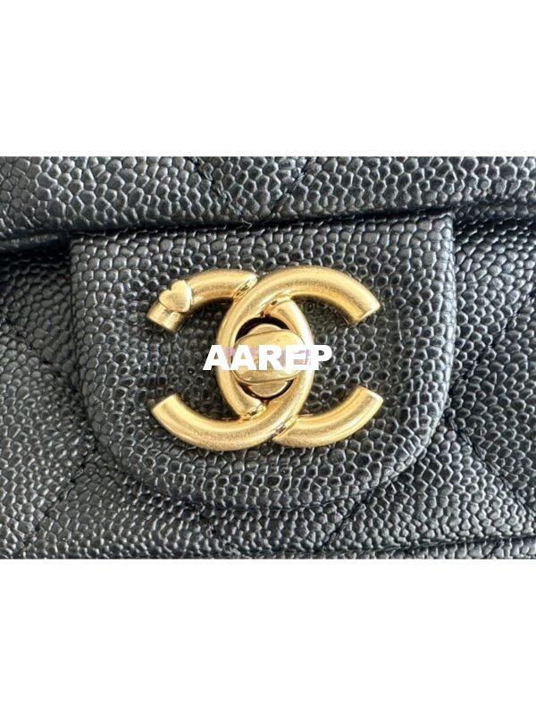 Replica Chanel 23P Heart Crush Chain Flap Bag in Black Caviar AS3828 AS3829 AS3921 15
