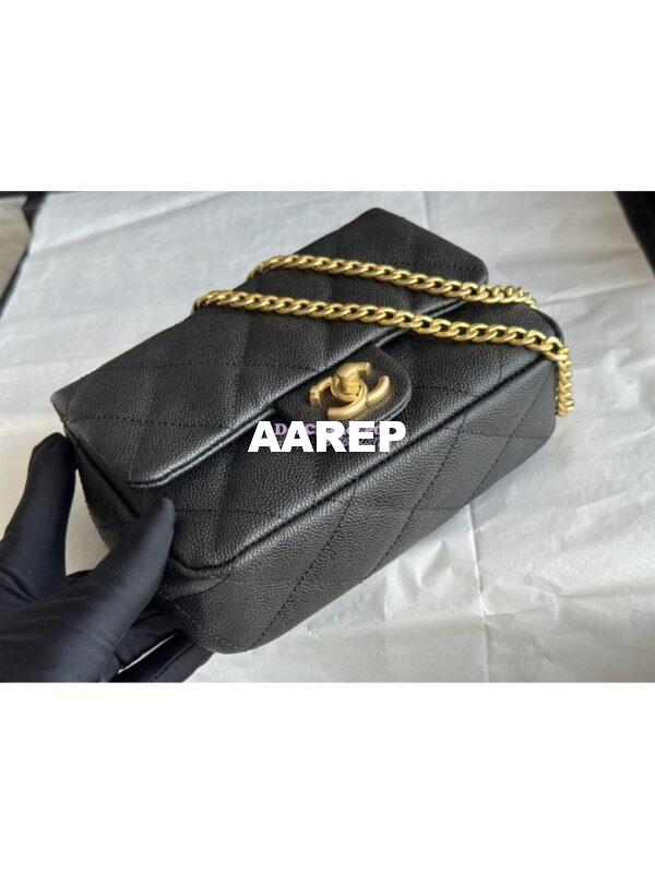 Replica Chanel 23P Heart Crush Chain Flap Bag in Black Caviar AS3828 AS3829 AS3921 16