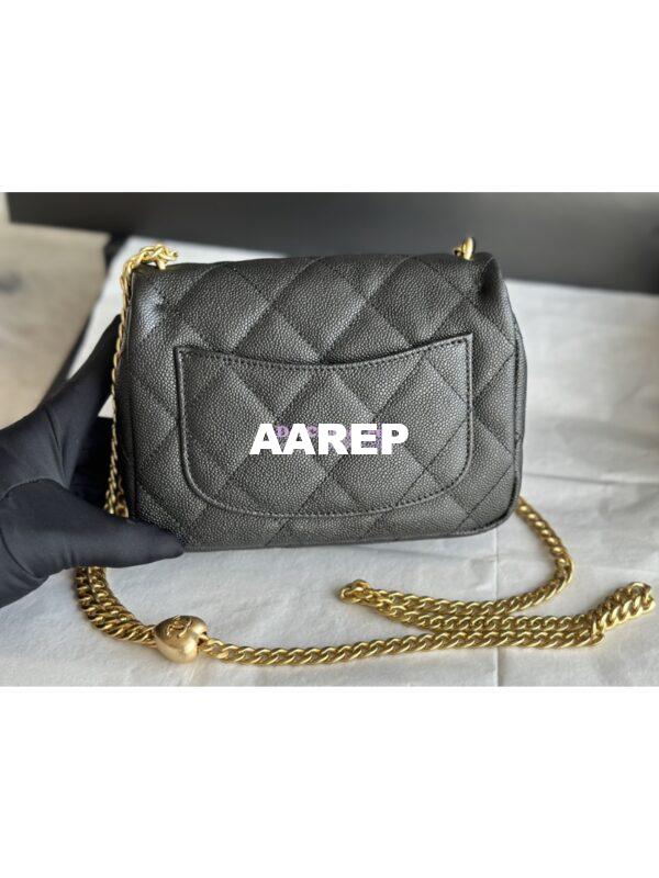 Replica Chanel 23P Heart Crush Chain Flap Bag in Black Caviar AS3828 AS3829 AS3921 17