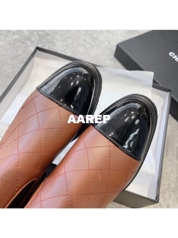 Replica Chanel Short Boots in Calfskin & Patent Calfskin G45087 Brown & Black 9