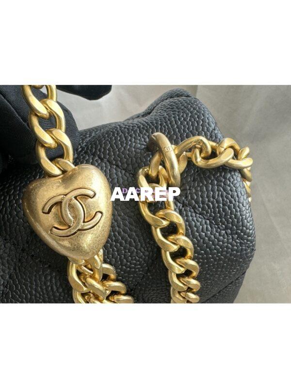 Replica Chanel 23P Heart Crush Chain Flap Bag in Black Caviar AS3828 AS3829 AS3921 21