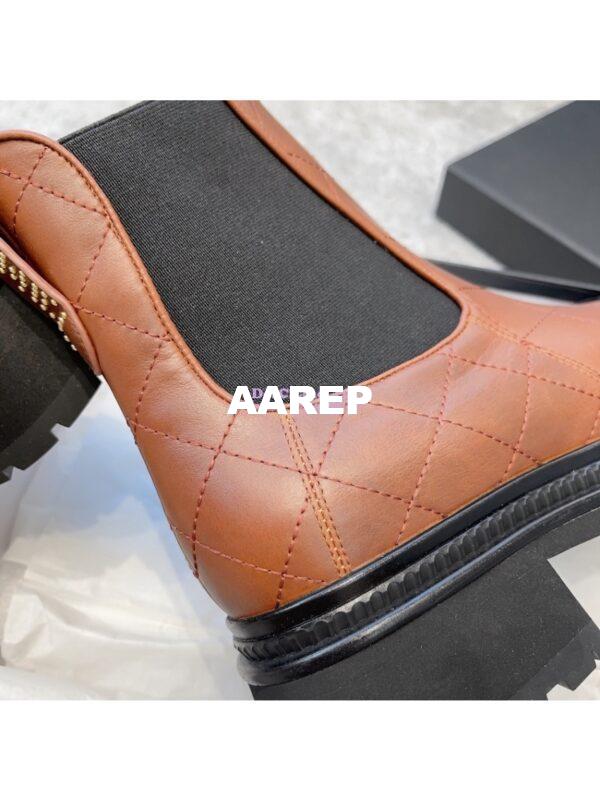 Replica Chanel Short Boots in Calfskin & Patent Calfskin G45087 Brown & Black 10